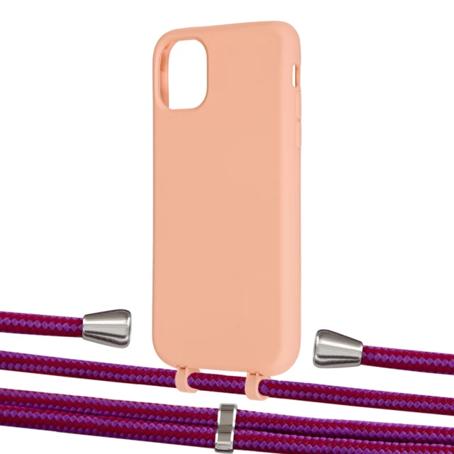 Чехол Upex Alter Eyelets for iPhone 11 Tangerine with Aide Rouge Cramoisi and Casquette Silver (UP110241)