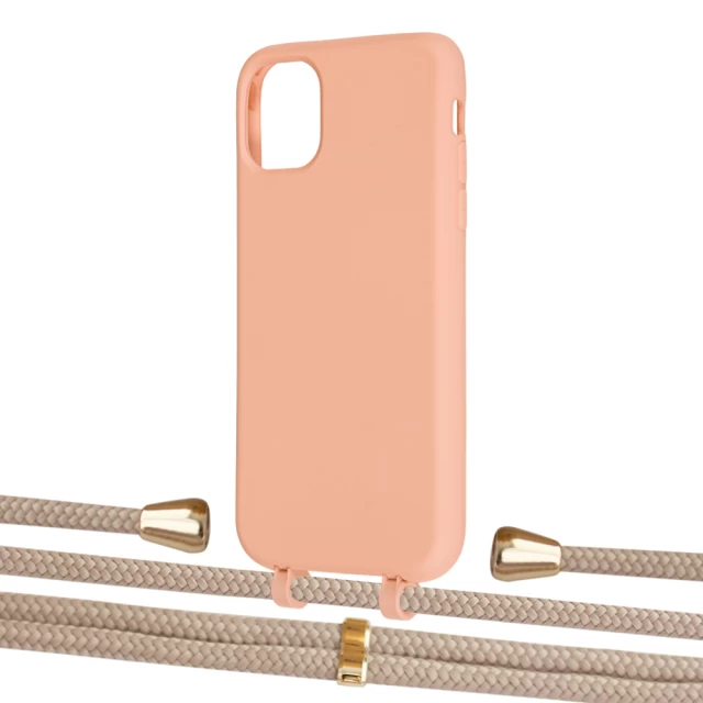 Чохол Upex Alter Eyelets for iPhone 11 Tangerine with Aide Peony Pink and Casquette Gold (UP110258)