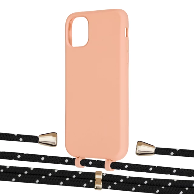 Чохол Upex Alter Eyelets for iPhone 11 Tangerine with Aide Black Dots and Casquette Gold (UP110262)