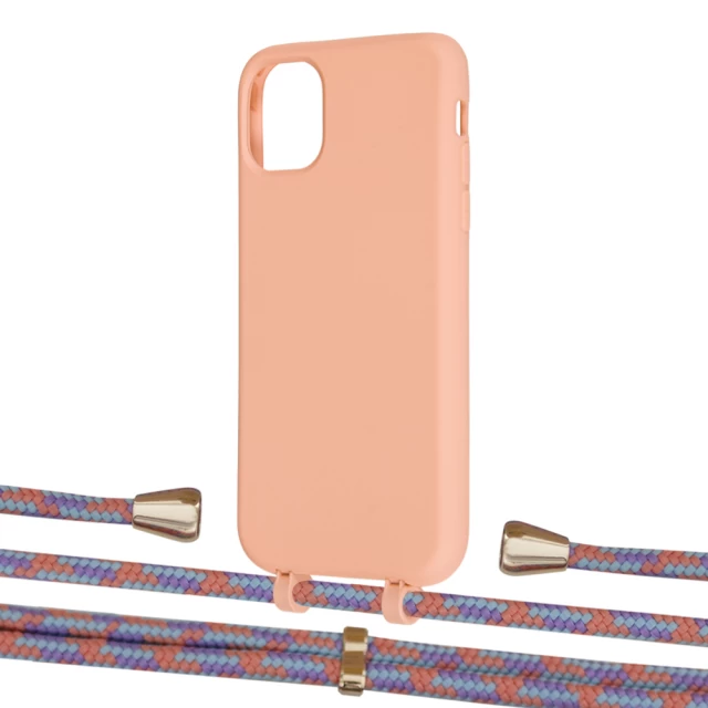 Чохол Upex Alter Eyelets for iPhone 11 Tangerine with Aide Blue Sunset and Casquette Gold (UP110266)