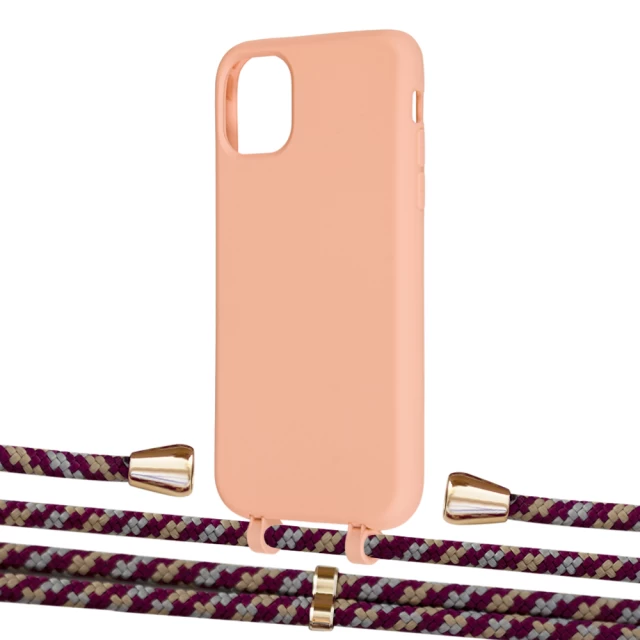 Чехол Upex Alter Eyelets for iPhone 11 Tangerine with Aide Burgundy Camouflage and Casquette Gold (UP110268)