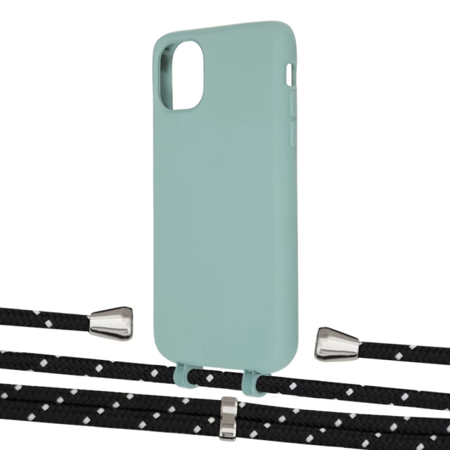Чехол Upex Alter Eyelets for iPhone 11 Basil with Aide Black Dots and Casquette Silver (UP110367)