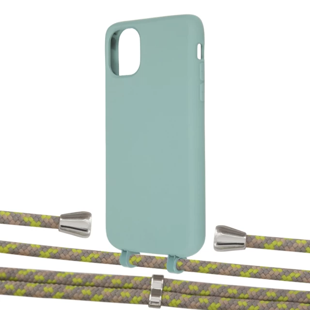 Чехол Upex Alter Eyelets for iPhone 11 Basil with Aide Lime Camouflage and Casquette Silver (UP110377)