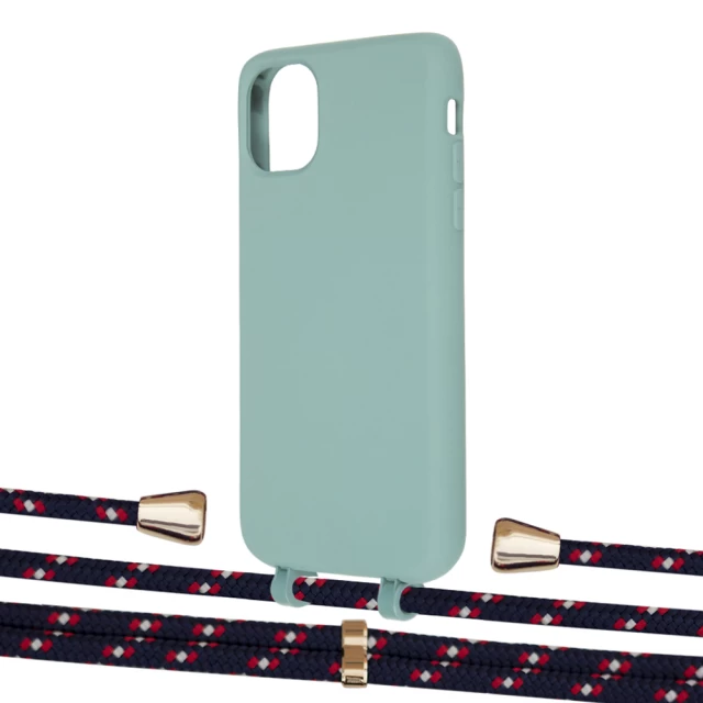 Чехол Upex Alter Eyelets for iPhone 11 Basil with Aide Blue Marine and Casquette Gold (UP110404)