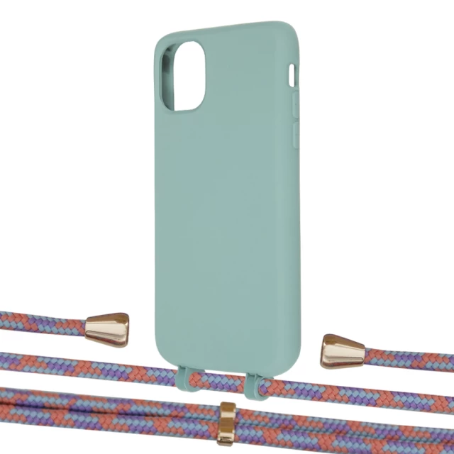 Чохол Upex Alter Eyelets for iPhone 11 Basil with Aide Blue Sunset and Casquette Gold (UP110406)