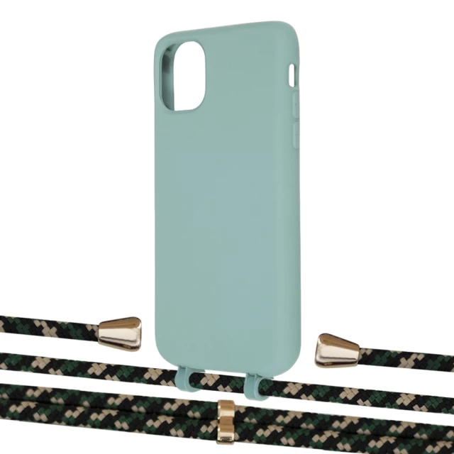 Чехол Upex Alter Eyelets for iPhone 11 Basil with Aide Juniper Camouflage and Casquette Gold (UP110409)