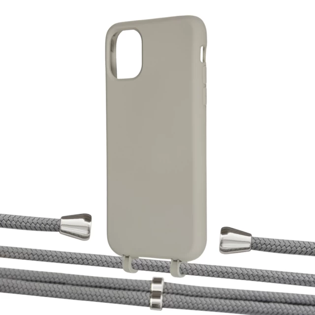 Чехол Upex Alter Eyelets for iPhone 11 Anchor with Aide Gray and Casquette Silver (UP110499)
