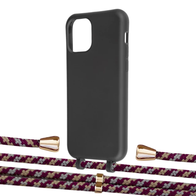 Чехол Upex Alter Eyelets for iPhone 11 Pro Onyx with Aide Burgundy Camouflage and Casquette Gold (UP110688)