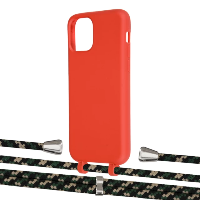 Чехол Upex Alter Eyelets for iPhone 11 Pro Red with Aide Juniper Camouflage and Casquette Silver (UP110794)