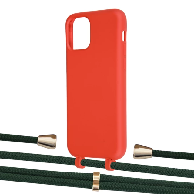 Чохол Upex Alter Eyelets for iPhone 11 Pro Red with Aide Cyprus Green and Casquette Gold (UP110811)