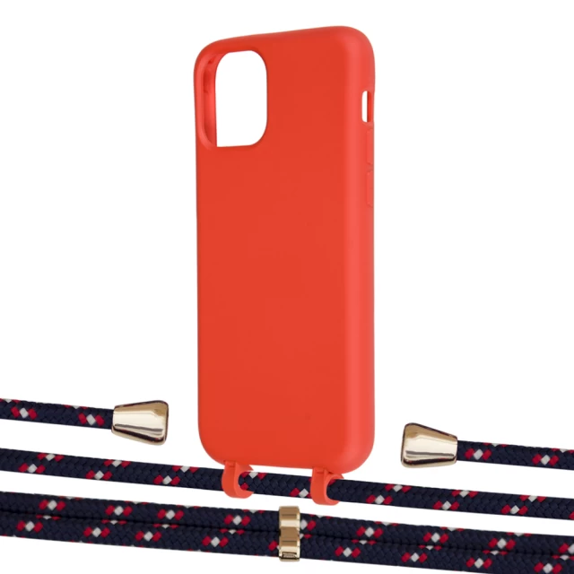 Чехол Upex Alter Eyelets for iPhone 11 Pro Red with Aide Blue Marine and Casquette Gold (UP110824)