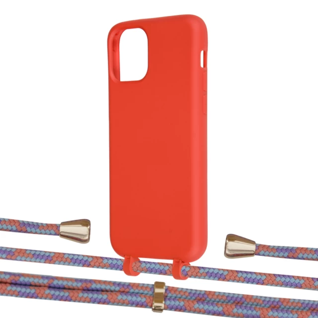 Чехол Upex Alter Eyelets for iPhone 11 Pro Red with Aide Blue Sunset and Casquette Gold (UP110826)