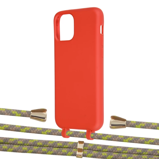 Чохол Upex Alter Eyelets for iPhone 11 Pro Red with Aide Lime Camouflage and Casquette Gold (UP110832)