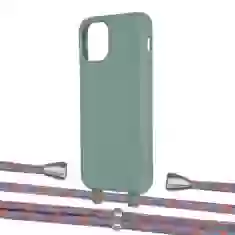Чехол Upex Alter Eyelets for iPhone 11 Pro Basil with Aide Blue Sunset and Casquette Silver (UP111351)