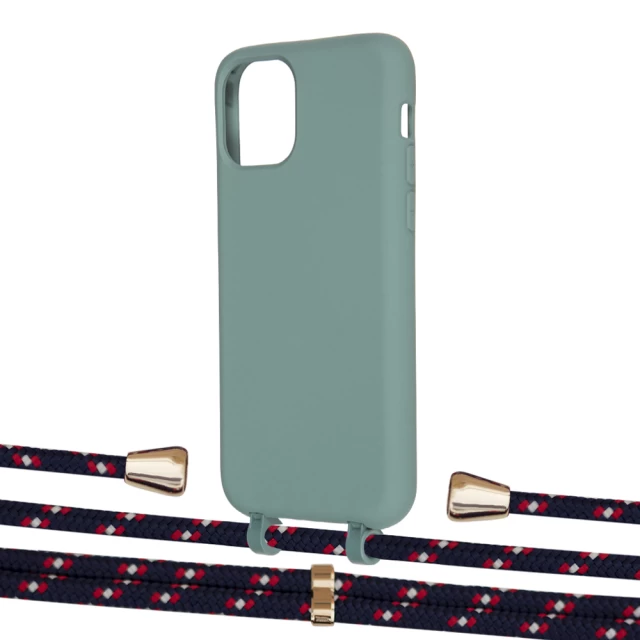 Чохол Upex Alter Eyelets for iPhone 11 Pro Basil with Aide Blue Marine and Casquette Gold (UP111384)