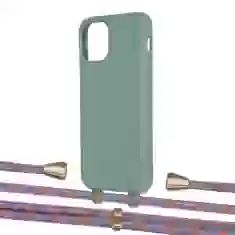 Чохол Upex Alter Eyelets for iPhone 11 Pro Basil with Aide Blue Sunset and Casquette Gold (UP111386)