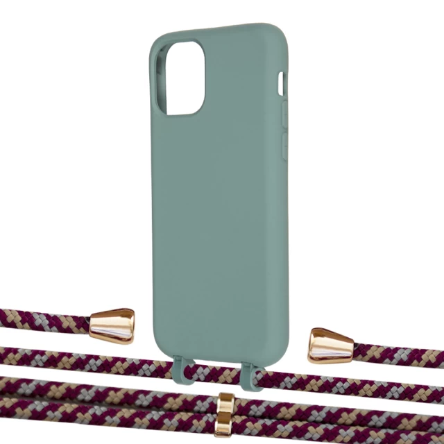 Чехол Upex Alter Eyelets for iPhone 11 Pro Basil with Aide Burgundy Camouflage and Casquette Gold (UP111388)