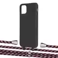 Чохол Upex Alter Eyelets for iPhone 11 Pro Max Onyx with Aide Burgundy Camouflage and Casquette Silver (UP111633)