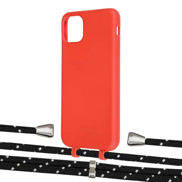 Чехол Upex Alter Eyelets for iPhone 11 Pro Max Red with Aide Black Dots and Casquette Silver (UP111767)