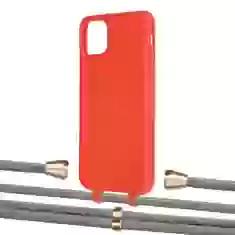 Чохол Upex Alter Eyelets for iPhone 11 Pro Max Red with Aide Gray and Casquette Gold (UP111794)
