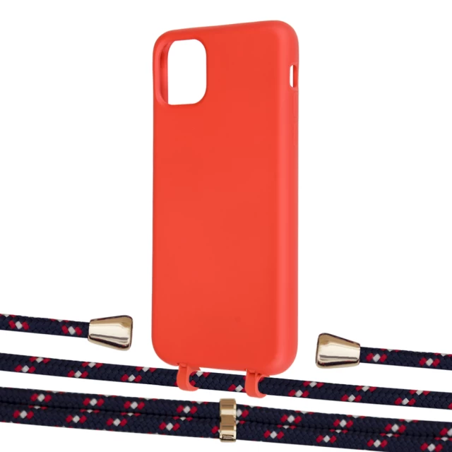 Чохол Upex Alter Eyelets for iPhone 11 Pro Max Red with Aide Blue Marine and Casquette Gold (UP111804)