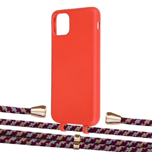 Чохол Upex Alter Eyelets for iPhone 11 Pro Max Red with Aide Burgundy Camouflage and Casquette Gold (UP111808)