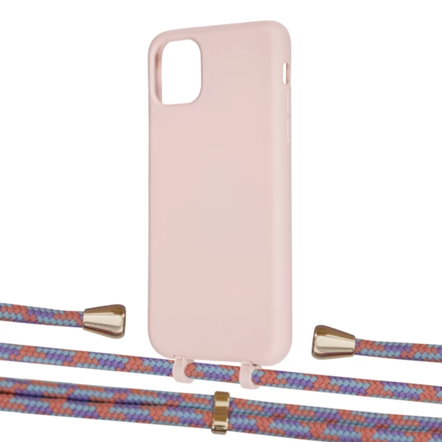 Чохол Upex Alter Eyelets for iPhone 11 Pro Max Crepe with Aide Blue Sunset and Casquette Gold (UP111946)
