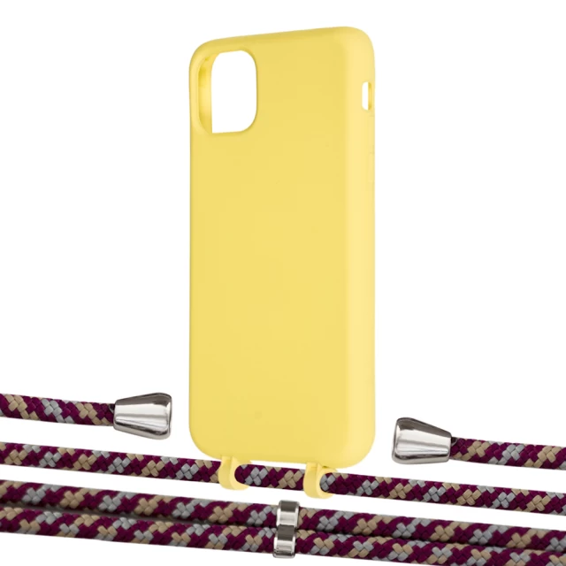 Чохол Upex Alter Eyelets for iPhone 11 Pro Max Daffodil with Aide Burgundy Camouflage and Casquette Silver (UP112053)