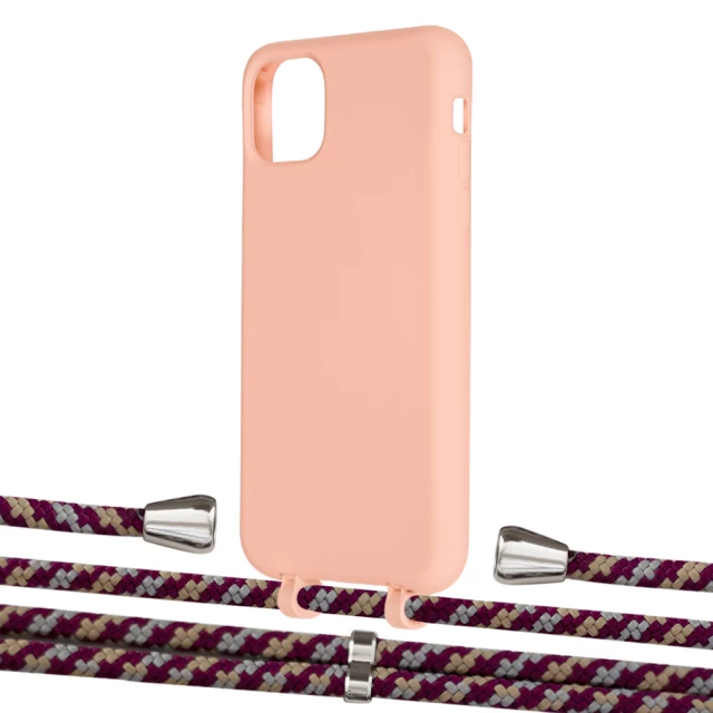 Чехол Upex Alter Eyelets for iPhone 11 Pro Max Tangerine with Aide Burgundy Camouflage and Casquette Silver (UP112193)