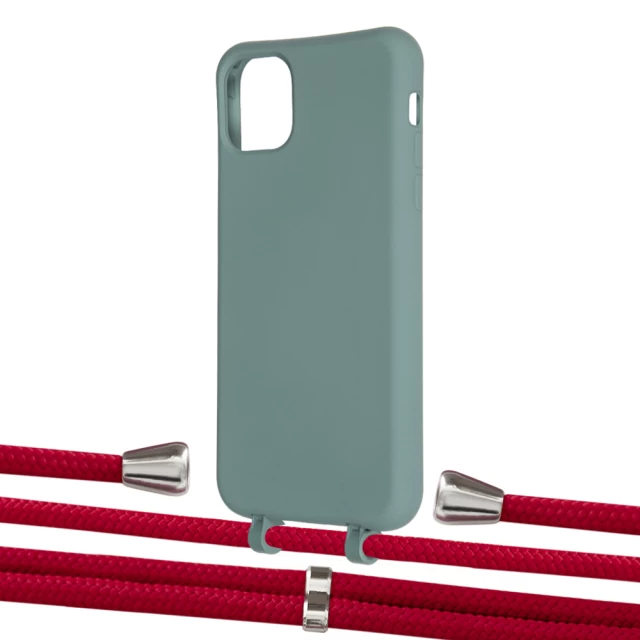 Чохол Upex Alter Eyelets for iPhone 11 Pro Max Basil with Aide Red and Casquette Silver (UP112309)