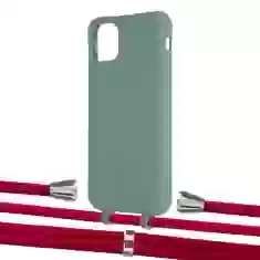Чехол Upex Alter Eyelets for iPhone 11 Pro Max Basil with Aide Red and Casquette Silver (UP112309)
