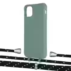 Чехол Upex Alter Eyelets for iPhone 11 Pro Max Basil with Aide Black Dots and Casquette Silver (UP112327)