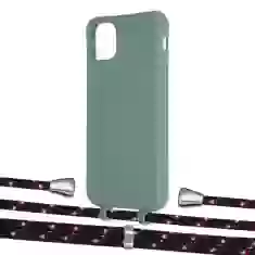 Чехол Upex Alter Eyelets for iPhone 11 Pro Max Basil with Aide Blue Marine and Casquette Silver (UP112329)