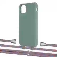 Чохол Upex Alter Eyelets for iPhone 11 Pro Max Basil with Aide Blue Sunset and Casquette Silver (UP112331)