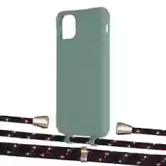 Чохол Upex Alter Eyelets for iPhone 11 Pro Max Basil with Aide Blue Marine and Casquette Gold (UP112364)