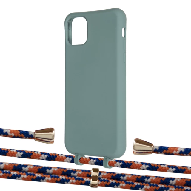 Чохол Upex Alter Eyelets for iPhone 11 Pro Max Basil with Aide Orange Azure and Casquette Gold (UP112367)