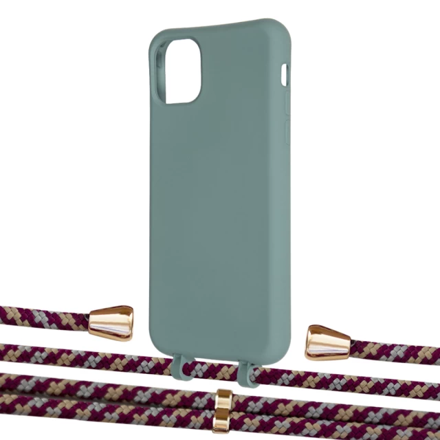 Чехол Upex Alter Eyelets for iPhone 11 Pro Max Basil with Aide Burgundy Camouflage and Casquette Gold (UP112368)