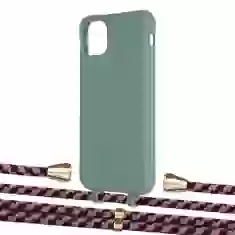 Чохол Upex Alter Eyelets for iPhone 11 Pro Max Basil with Aide Burgundy Camouflage and Casquette Gold (UP112368)