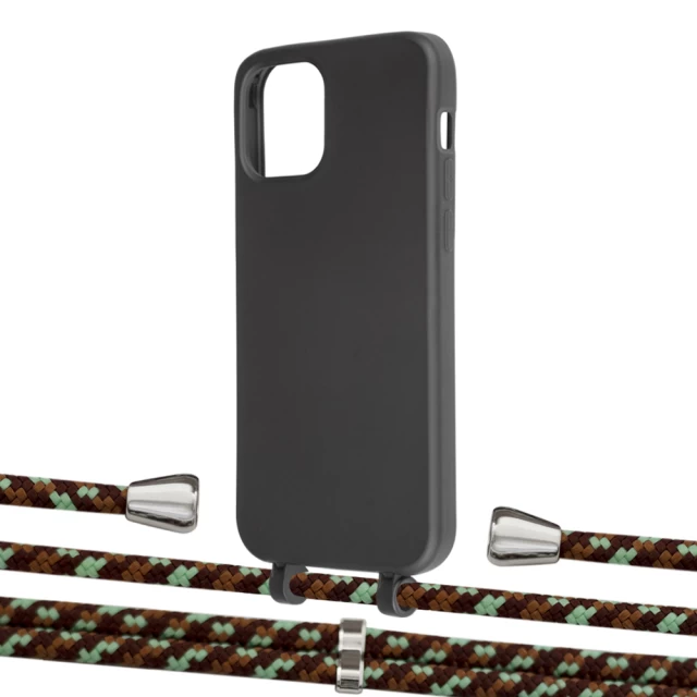 Чехол Upex Alter Eyelets for iPhone 12 | 12 Pro Onyx with Aide Cinnamon Camouflage and Casquette Silver (UP112615)