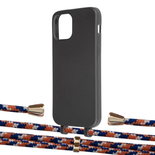 Чехол Upex Alter Eyelets for iPhone 12 | 12 Pro Onyx with Aide Orange Azure and Casquette Gold (UP112647)