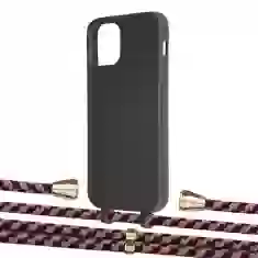 Чохол Upex Alter Eyelets for iPhone 12 | 12 Pro Onyx with Aide Burgundy Camouflage and Casquette Gold (UP112648)