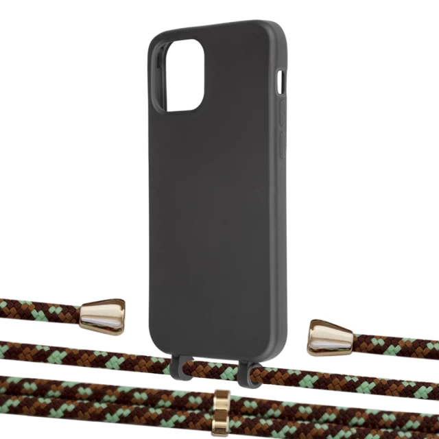 Чохол Upex Alter Eyelets for iPhone 12 | 12 Pro Onyx with Aide Cinnamon Camouflage and Casquette Gold (UP112650)