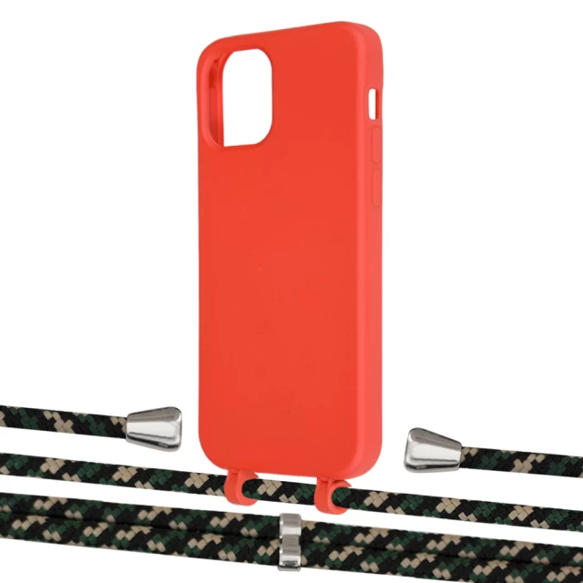 Чехол Upex Alter Eyelets for iPhone 12 | 12 Pro Red with Aide Juniper Camouflage and Casquette Silver (UP112754)