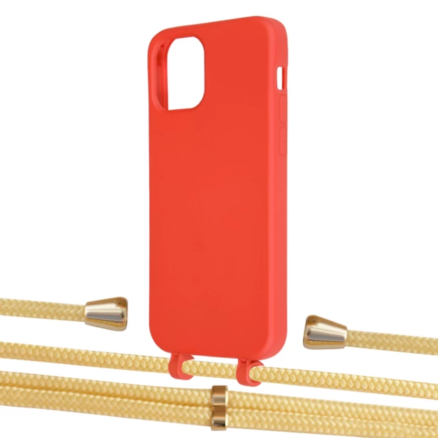 Чохол Upex Alter Eyelets for iPhone 12 | 12 Pro Red with Aide Banana and Casquette Gold (UP112780)