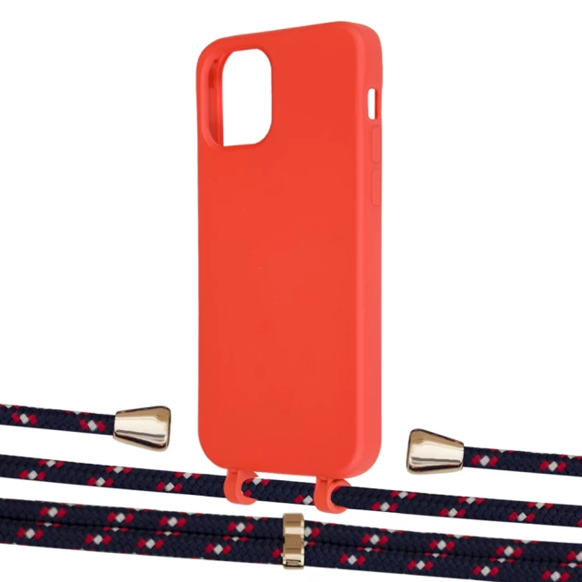 Чохол Upex Alter Eyelets for iPhone 12 | 12 Pro Red with Aide Blue Marine and Casquette Gold (UP112784)