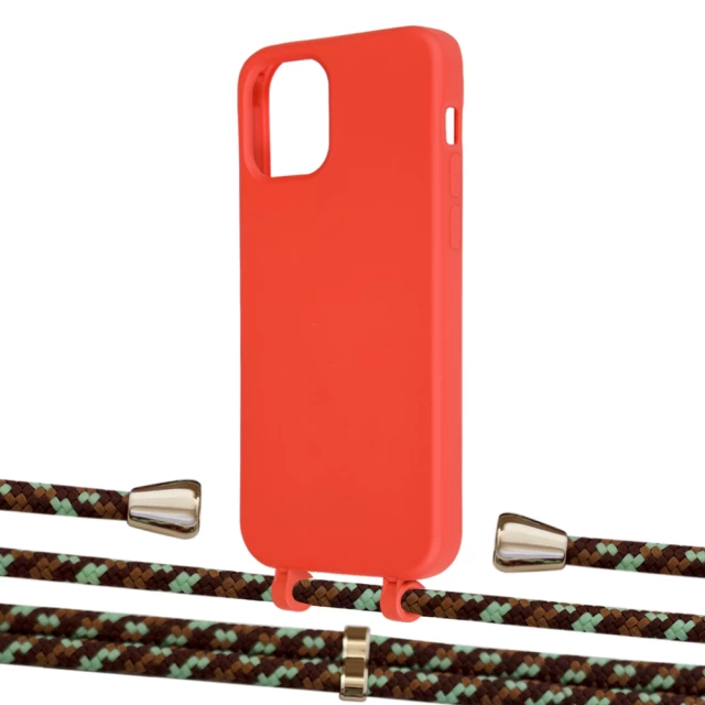 Чехол Upex Alter Eyelets for iPhone 12 | 12 Pro Red with Aide Cinnamon Camouflage and Casquette Gold (UP112790)