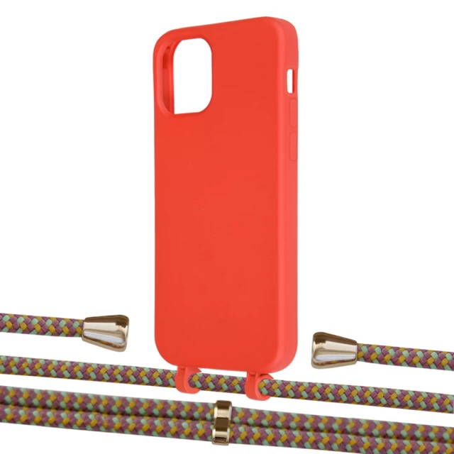 Чохол Upex Alter Eyelets for iPhone 12 | 12 Pro Red with Aide Couleur Vintage and Casquette Gold (UP112795)