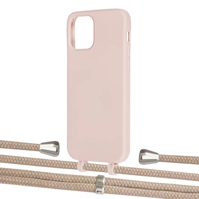 Чохол Upex Alter Eyelets for iPhone 12 | 12 Pro Crepe with Aide Peony Pink and Casquette Silver (UP112883)