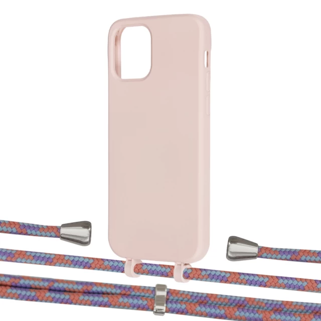 Чохол Upex Alter Eyelets for iPhone 12 | 12 Pro Crepe with Aide Blue Sunset and Casquette Silver (UP112891)