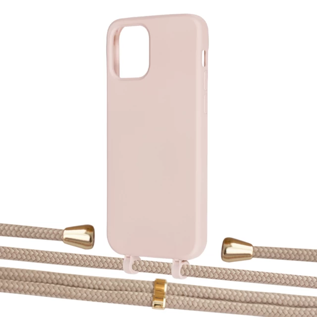 Чехол Upex Alter Eyelets for iPhone 12 | 12 Pro Crepe with Aide Peony Pink and Casquette Gold (UP112918)